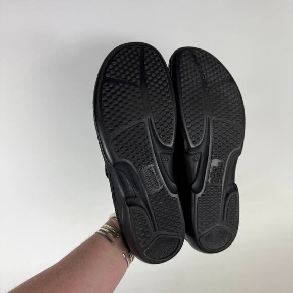 Finn Comfort Asinara Clogs Women's 10 Black Leather Slip-On Adjustable Strap - Picture 8 of 9